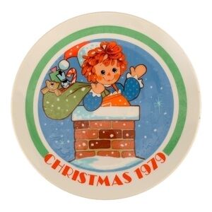 𝅺raggedy Anne 1979 collectable Christmas plate